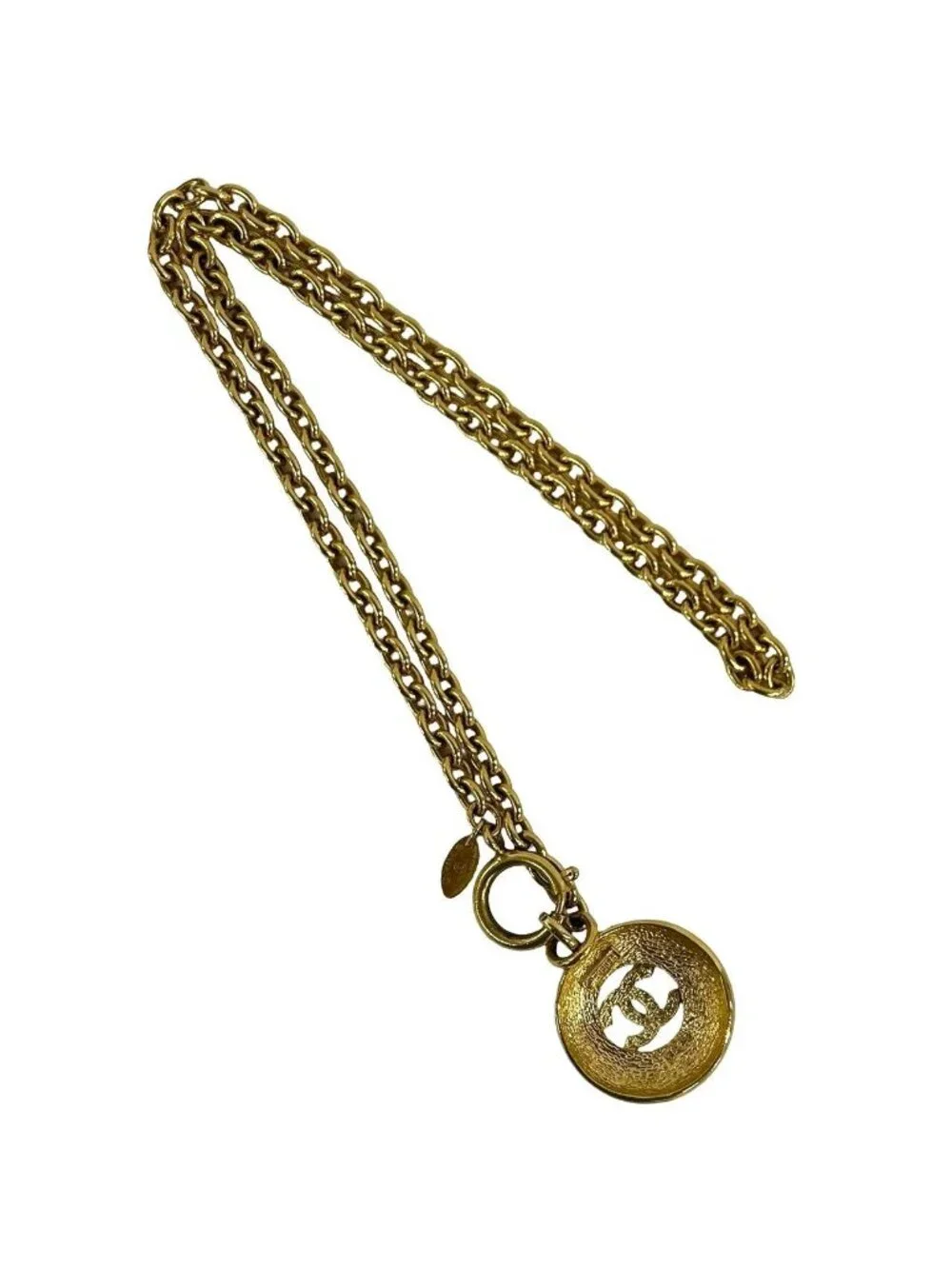 Chanel Vintage CC Logo Motif Chain Pendant Gold